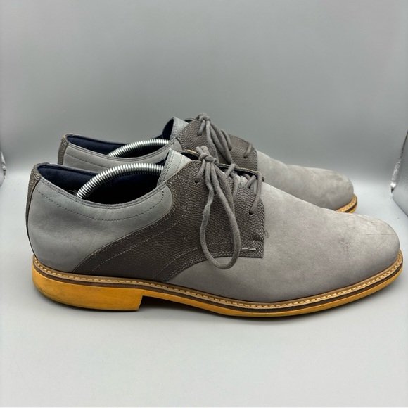 Cole Haan Derby Men's Size 12 M Gray Suede Yellow Soles Casual Shoes (Stains) - Picture 5 of 14